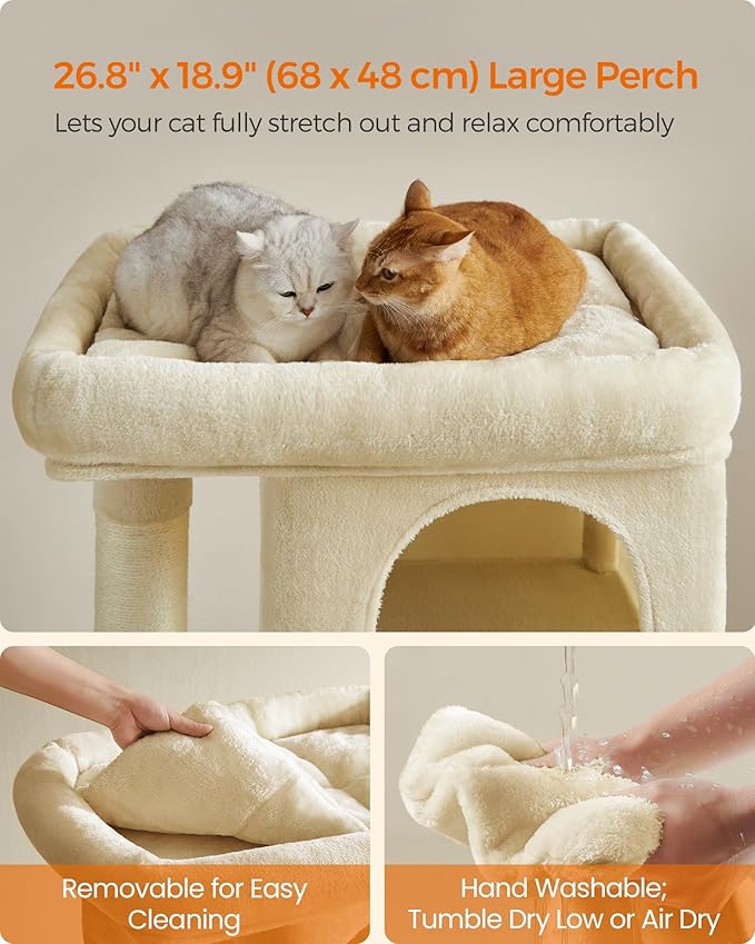 Feandrea Cat Tree, 40.6-Inch Cat Tower, Plush Condo - Image 3