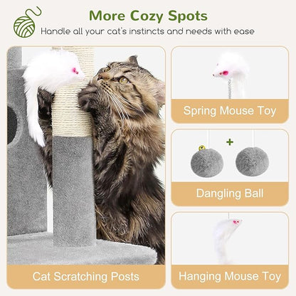 Globlazer Cat Tree Tower for Indoor Cats, 50-inch Adult Cat Tree House for - Image 5