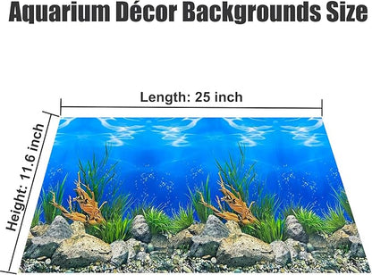 Aquarium Background Poster Water Plants 3D Coral Fish Tank Background Picture - Image 6