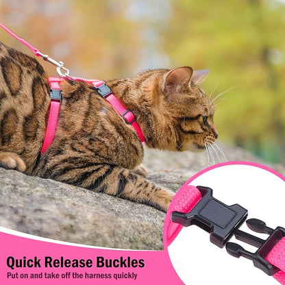 PUPTECK Adjustable Cat Harness and Leash Set Escape Proof Kitten Strap Collar - Image 3