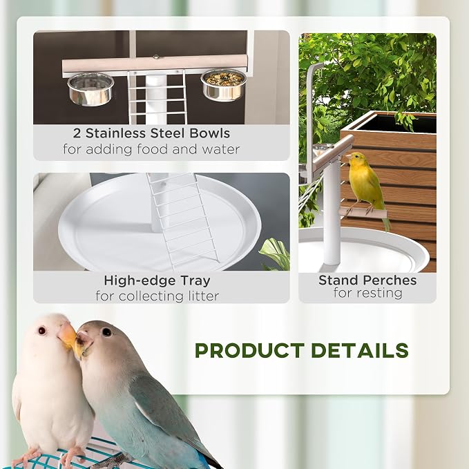 PawHut Bird Stand, Parrot Stand - Image 5