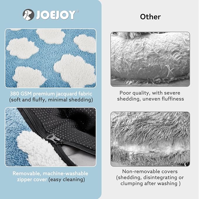 JOEJOY Donut Large Dog Bed, Cute Round Calming Dog Bed - Image 3
