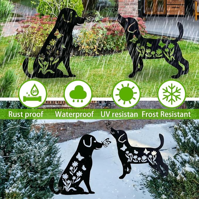 2 Pack Metal Dog Garden Decor for Outside - Image 3