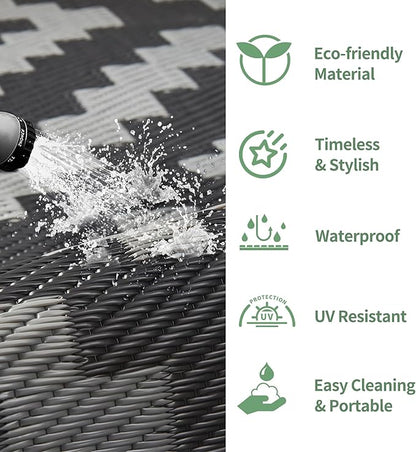 GENIMO Outdoor Rug for Patio Clearance, Reversible Plastic Camping Rugs - Image 5