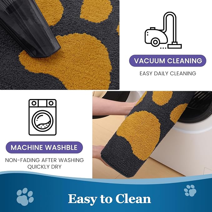Buganda Dog Door Mat for Muddy Paws, Absorbent Dirt Trapper Washable Indoor - Image 7