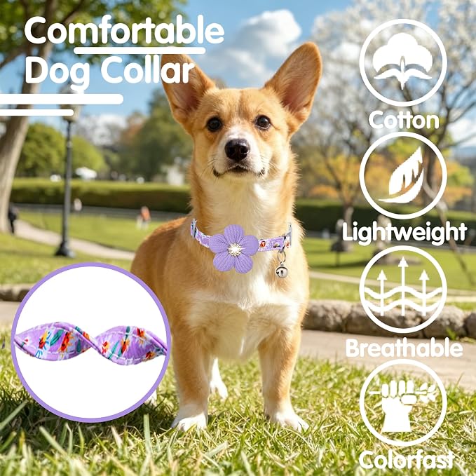 Large Dog Collar with Flower, Dog Collars - Image 4