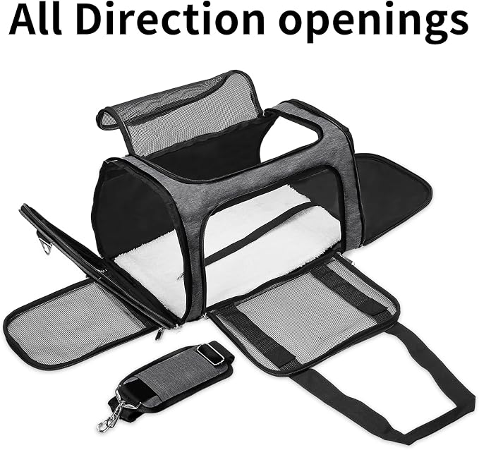 Soft-Sided Cat/Dog/Pet Carrier, Collapsible Pets Travel Carriers - Image 2