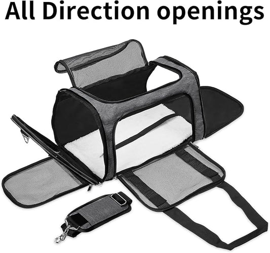 Soft-Sided Cat/Dog/Pet Carrier, Collapsible Pets Travel Carriers - Image 2