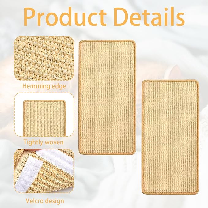 6 Pcs Cat Scratcher Mat, Sisal Cat Scratching Pad Scratch Mat - Image 3