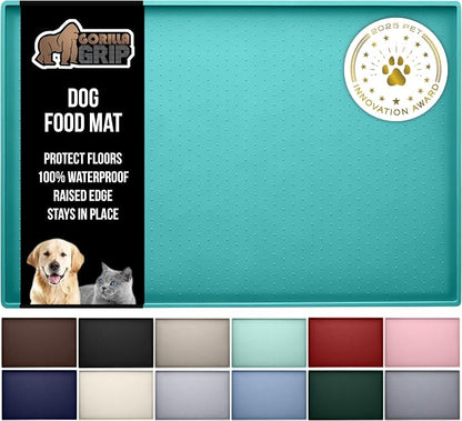 GORILLA GRIP 100% Waterproof Raised Edge BPA Free Silicone Pet Feeding Mat by GorillaGrip