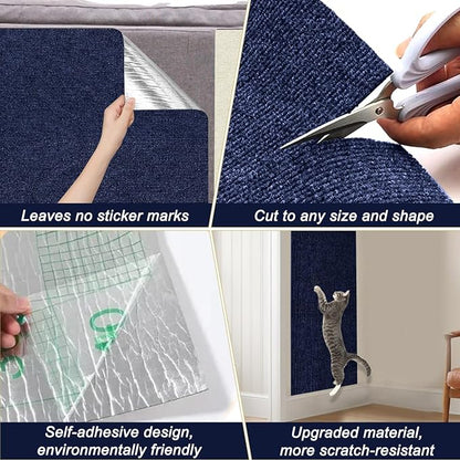 Cat Scratching Mat, 118.5"x15.9" Trimmable Self-Adhesive Cat Scratch Carpet - Image 6