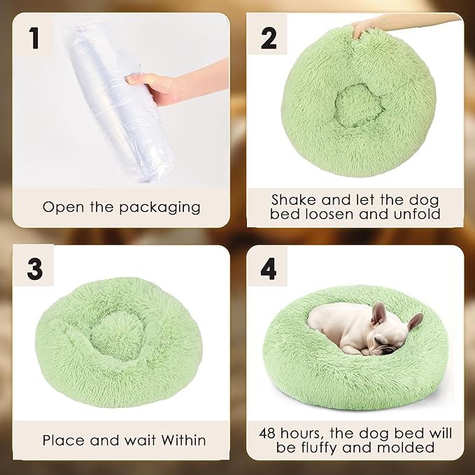 28in Large Dog Bed, Medium Size Dog and Cats, Calming Donut Bed - Image 6