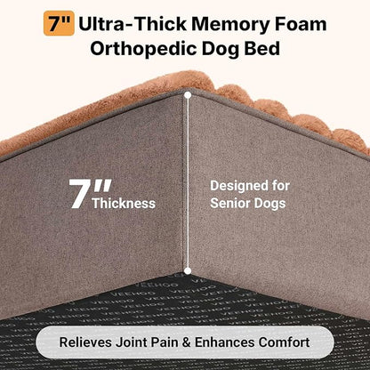 Veehoo Orthopedic Memory Foam Dog Bed, 7 Inch Thick Extra Large Dog Bed XL - Image 2