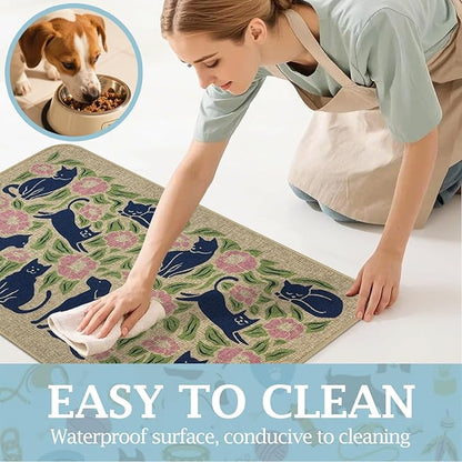 SHIYUE Dog Food Mats for Floors, Absorbent Cat Bowl for Food and Water - Image 3
