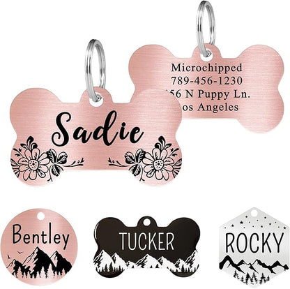Ultra Joys Stainless Steel Pet ID Tag Dog Name Tags Personalized Front and Back by UltraJoys