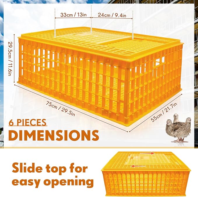 Sintuff Poultry Carrier Crate Plastic Chicken Transport Cage Bird Carriers - Image 2