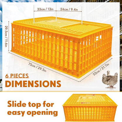 Sintuff Poultry Carrier Crate Plastic Chicken Transport Cage Bird Carriers - Image 2