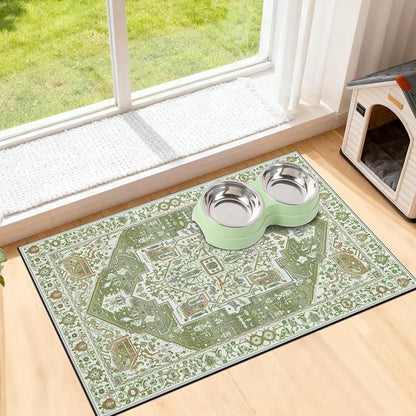 famibay Dog Food Mat, Absorbent Cat Dog Mats by Famibay