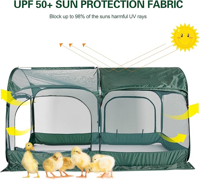 Portable Chicken Run Large Pop-Up Chicken Pen - Image 2