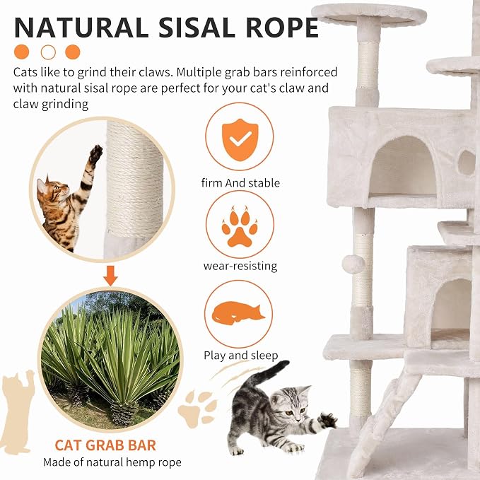 Cat Tree for Indoor Cats, Space Saving Cat Activity Center, Durable Pet Play - Image 4