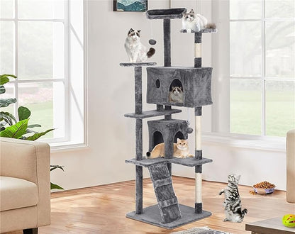 Heavy Duty Cat Tree Tower, Cat Condo, Hanging Ball by BORGEBY