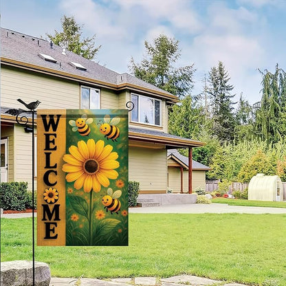 Spring Summer Garden Flag Bee Sunflower Flag 12x18 Inch Double-Sided Cute - Image 3