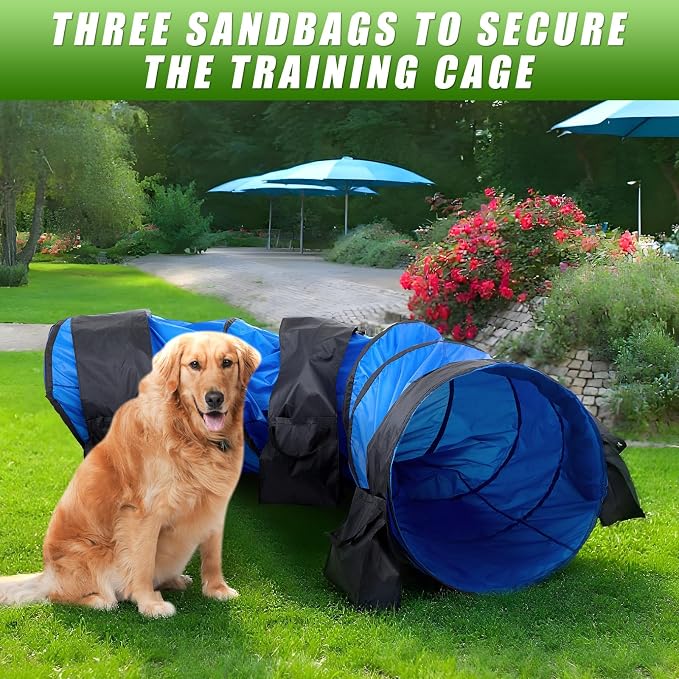 28 in 10 Foot Blue Extra Large Dog Agility Tunnel - Image 6