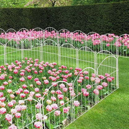 Decorative Garden Fence 17in x10ft, 10 Pack Rustproof Metal No Dig Fence Animal - Image 2