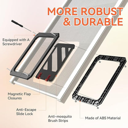 LIBBEPET Cat Door for Screen Door, Lockable Cat Screen Door for Cats & Small - Image 4