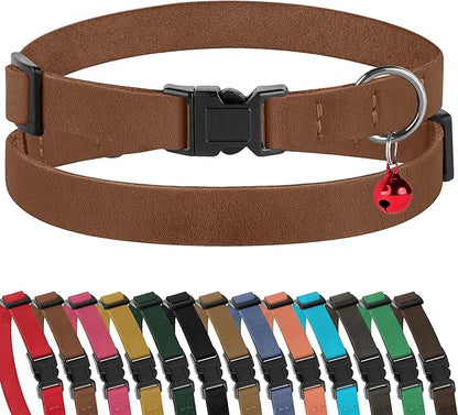 Muromto Breakaway Cat Collar Leather Soft Adjustable Pet Kitten Collars by Unknown