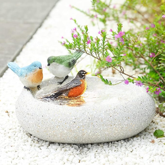 MUMTOP Bird Baths for Outdoors, Antique Outdoor Garden Bird Bath Resin Birdbath - Image 2