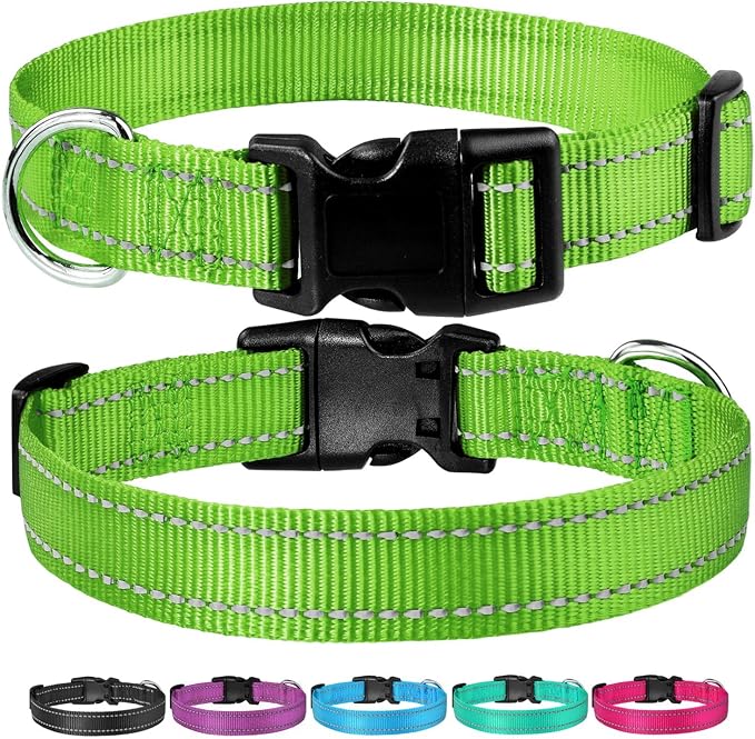Reflective Dog Collar with Buckle Adjustable Safety Nylon Collars - Image 6