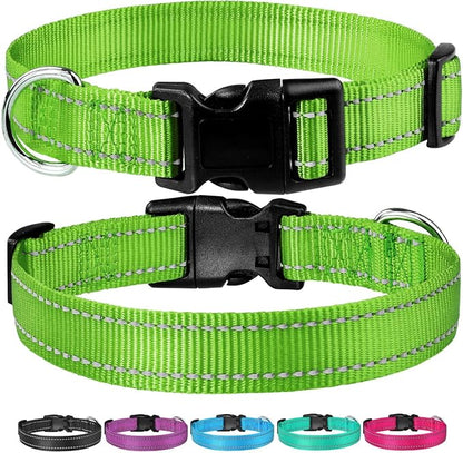 Reflective Dog Collar with Buckle Adjustable Safety Nylon Collars - Image 6