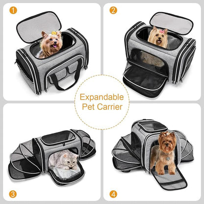 Estarer Soft Sided Pet Carrier Airline Approved, 4 Sides Expandable Collapsible - Image 3