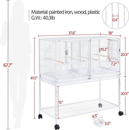 Yaheetech Stackable Divided Breeder Breeding Parakeet Bird Cage - Image 4