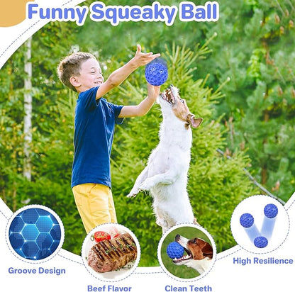 Indestructible Squeaky Dog Ball, Relieves Anxiety, Cleans Teeth, Interactive - Image 4