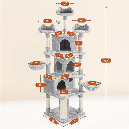 Yaheetech 76.5in Multi-Level Large Cat Tree, Big Cat Tower - Image 6