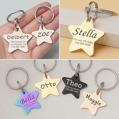 Anavia Personalized Pet ID Tags, Stainless Steel Glossy Laser Engraved Dog Cat - Image 3