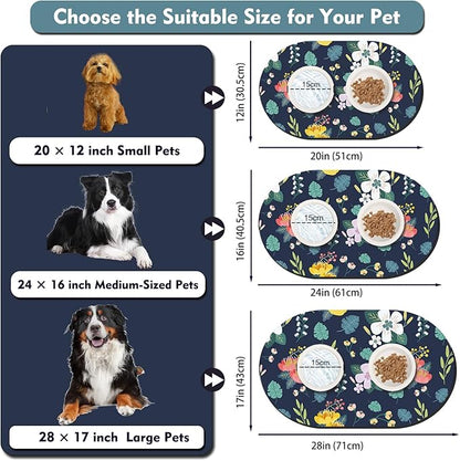 Large Absorbent Dog Mat for Food and Water 28''x17'', Easy Clean Cat Dog Water - Image 4