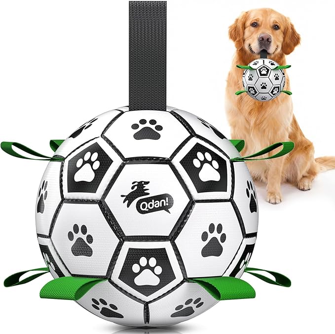 QDAN Large Dog Toys, 8 Inch Soccer Ball by QDAN