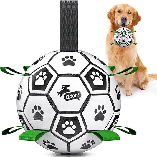 QDAN Large Dog Toys, 8 Inch Soccer Ball by QDAN