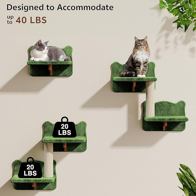 13-in-1 Cat Wall Shelves, Wall Mounted Cats Furniture Set - Image 4