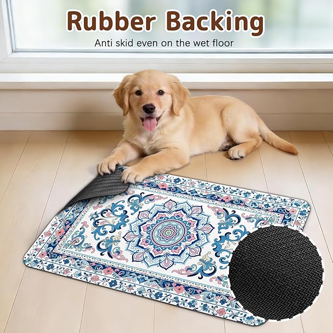 Dog Food Mat for Bowls, Absorbent Quick Dry Dog Cat Mats for Food and Water - Image 5