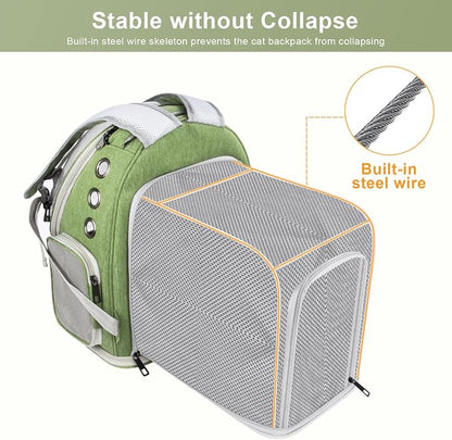 Breathable Cat Bubble Backpack Large Space Pet Carrier Backpack Expandable - Image 4