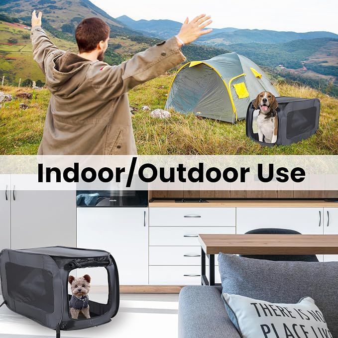 Beatrice Home Fashions Portable, Collapsible, Pop Up Kennel Travel Cat and Dog - Image 6