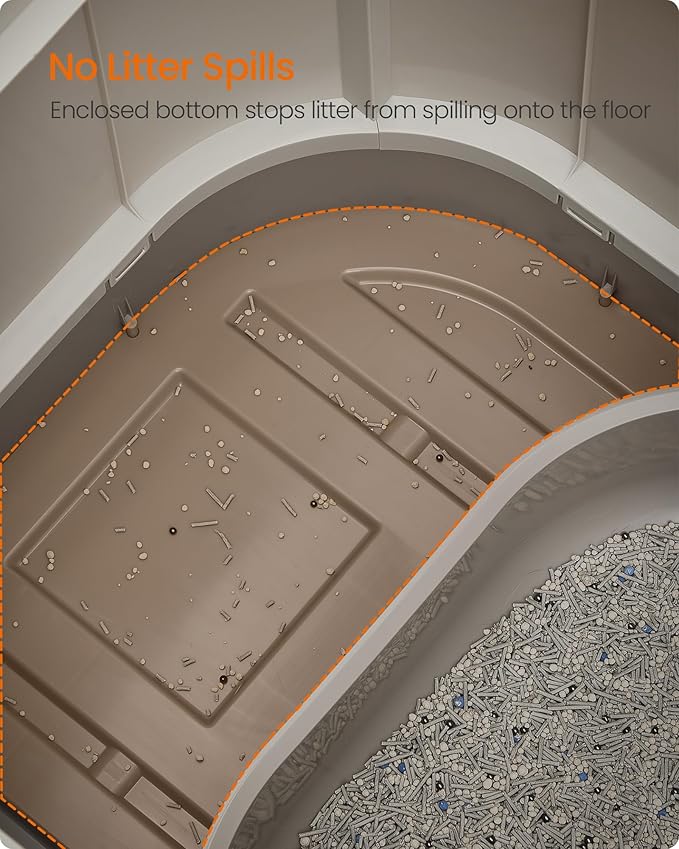 Feandrea Cat Litter Box with Lid, XL Enclosed Litter Box with Slide-Out Tray - Image 5