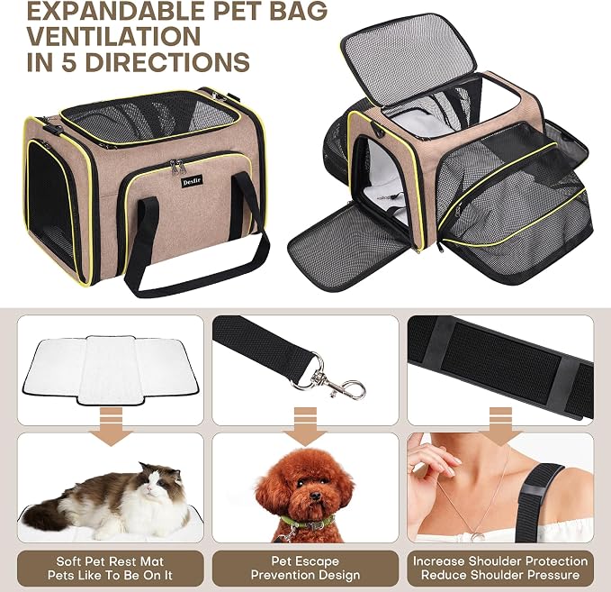 Premium Pet Carrier – Dog & Cat Travel Bag, Airline Approved, Soft-Sided Design - Image 7