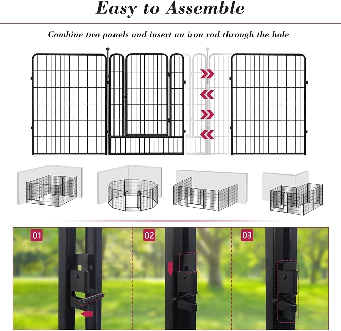 Dog Playpen 40 inch 24 Panels Indoor Outdoor Dog Pen - Image 6