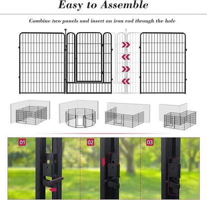 Dog Playpen, 40 inch 8 Panels Dog Fence Outdoor Heavy Duty Dog Pen - Image 4