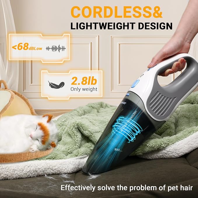 DEKOPRO Cordless Handheld Portable Vacuum Cleaner, Small Rechargeable - Image 2